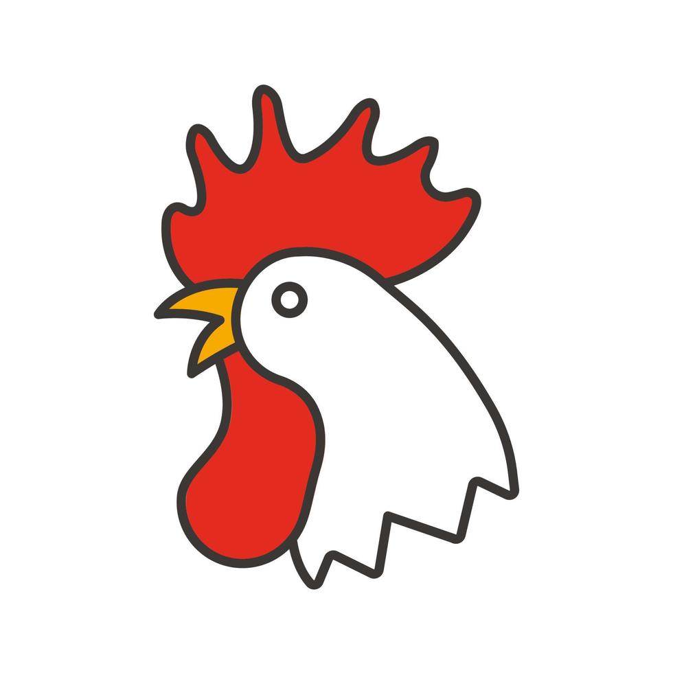 icona del colore del gallo. Simbolo del nuovo anno 2017. illustrazione vettoriale isolato