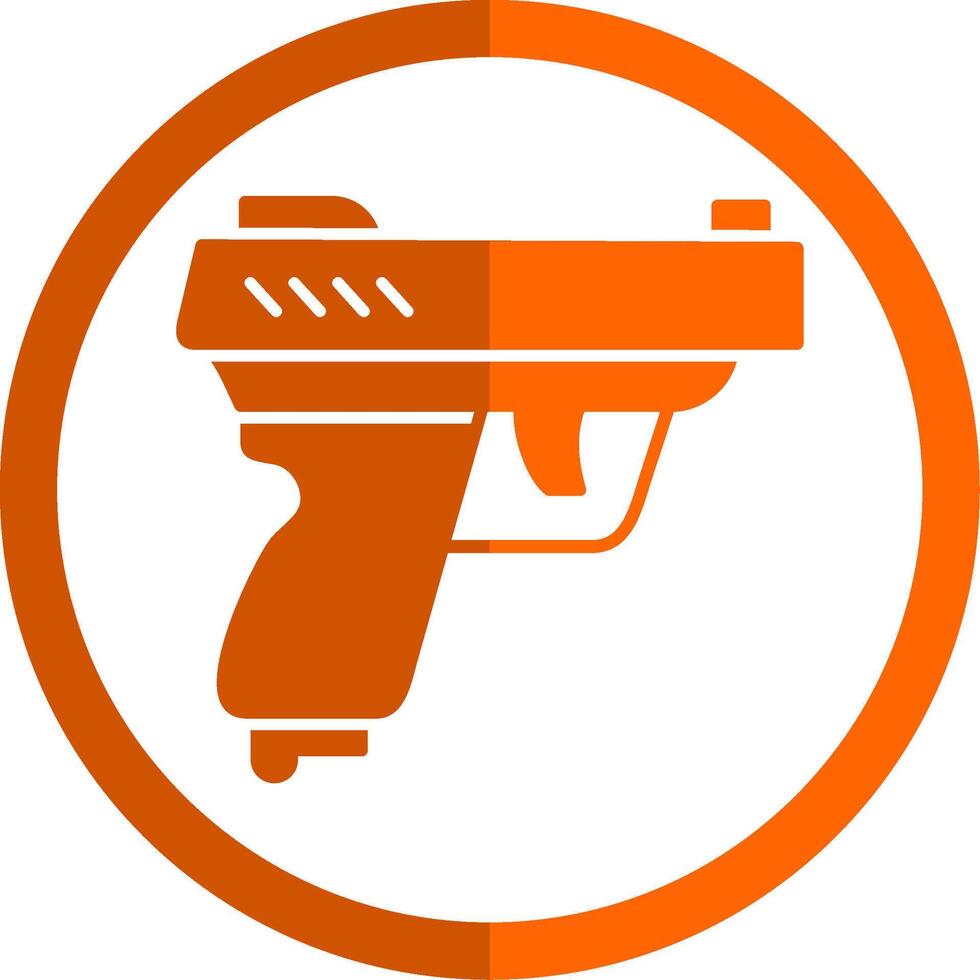 pistola glifo arancia cerchio icona vettore