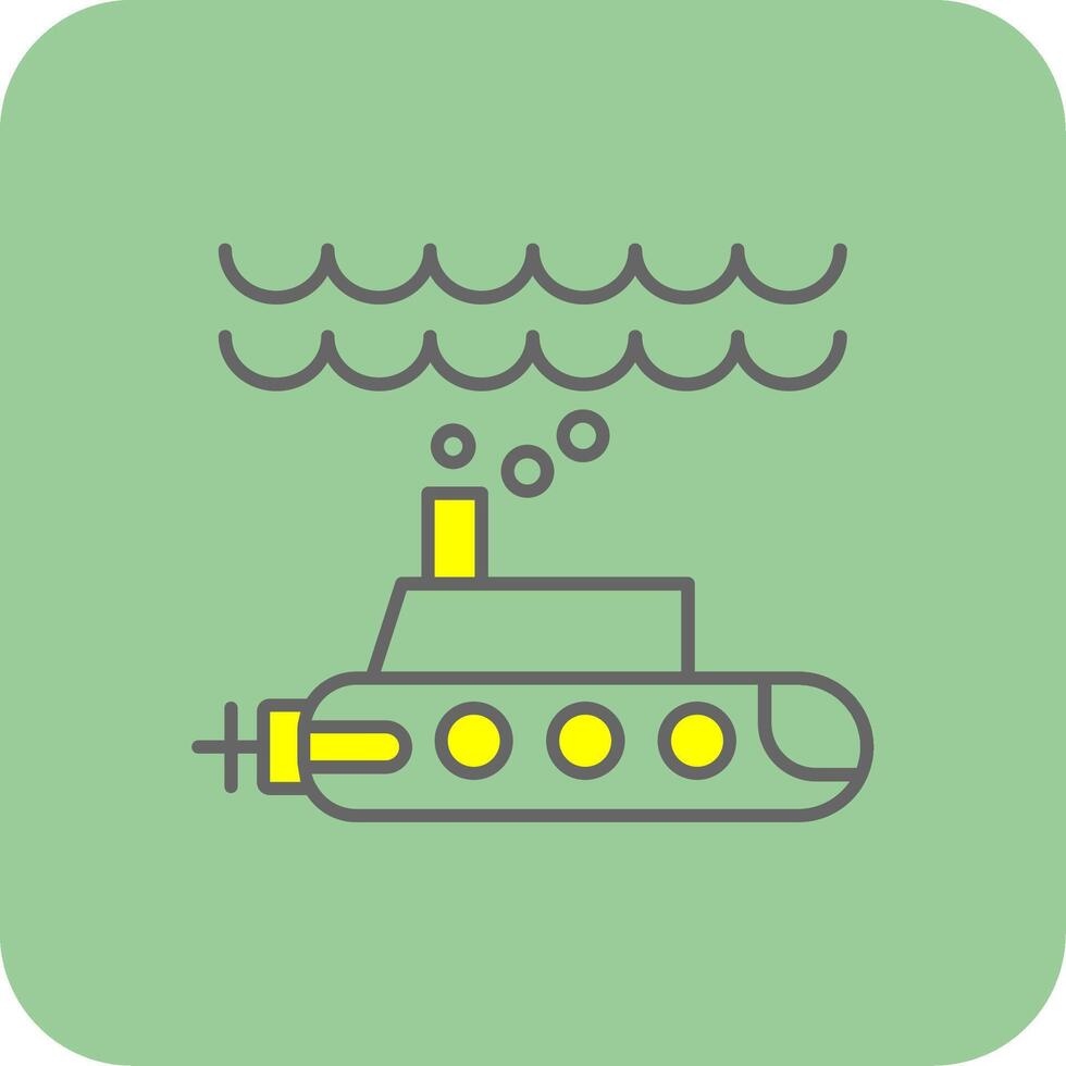 sottomarino pieno giallo icona vettore