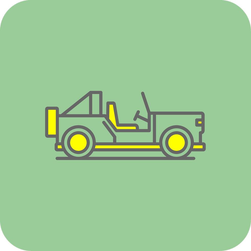 safari camionetta pieno giallo icona vettore