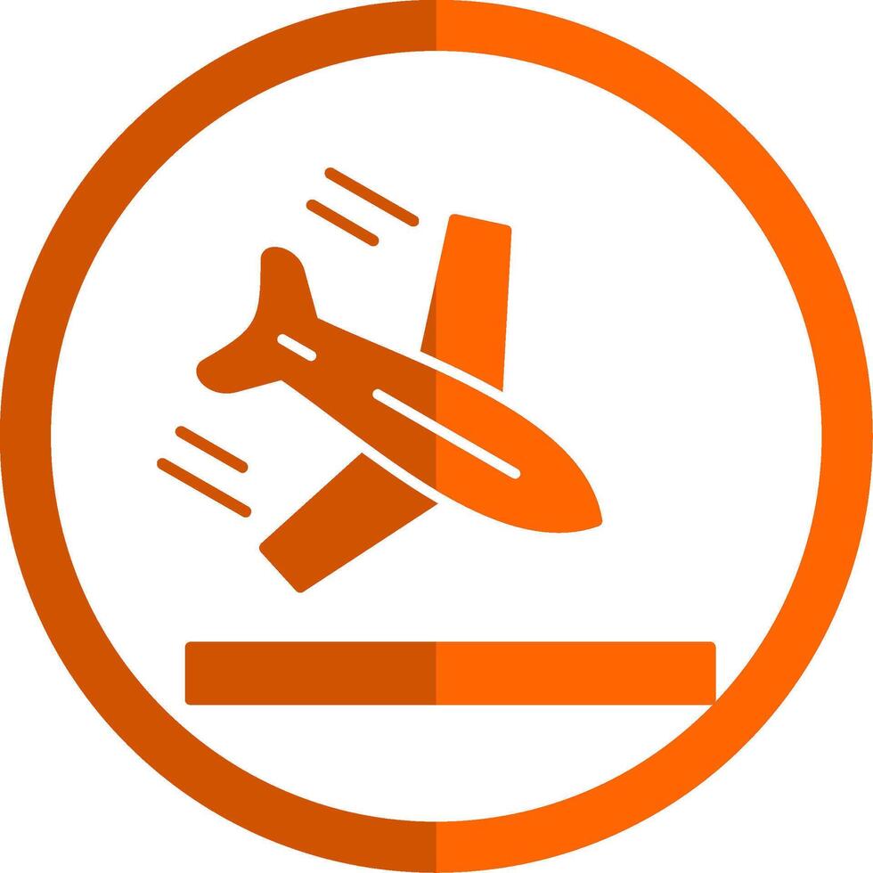 aereo glifo arancia cerchio icona vettore