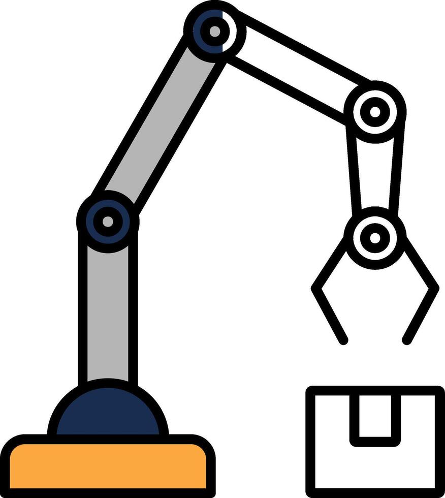 robotica braccio pieno metà tagliare icona vettore