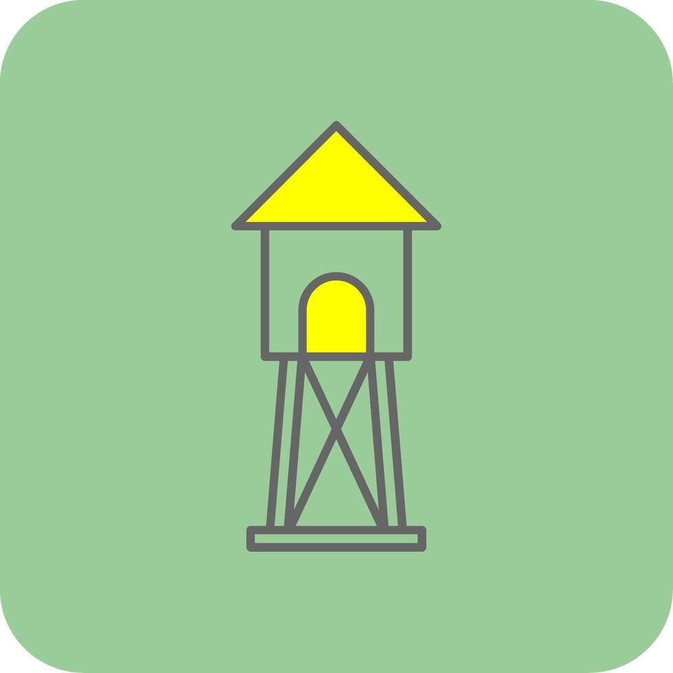 torre di guardia pieno giallo icona vettore
