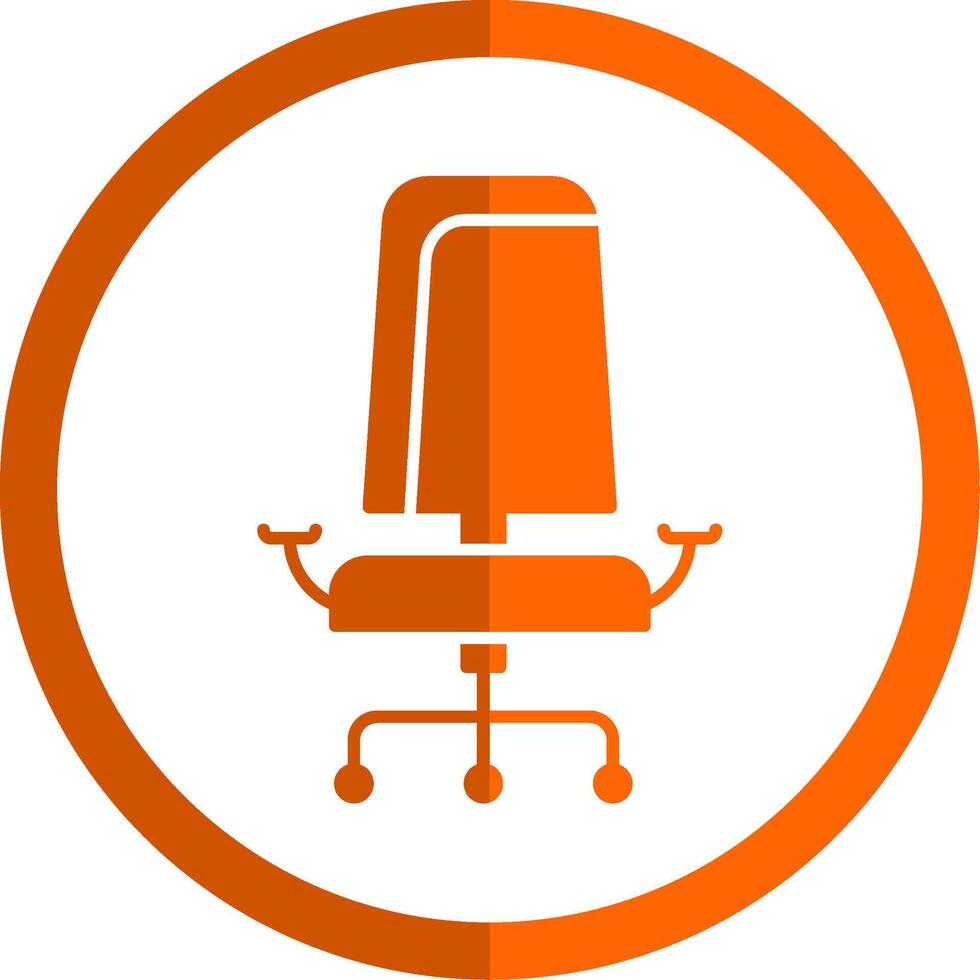 ufficio sedia glifo arancia cerchio icona vettore