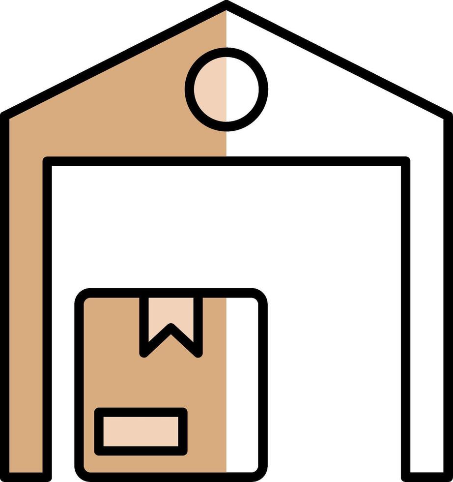 magazzino pieno metà tagliare icona vettore