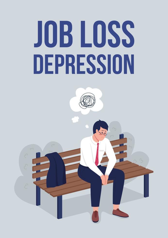 modello di vettore piatto poster depressione perdita di lavoro