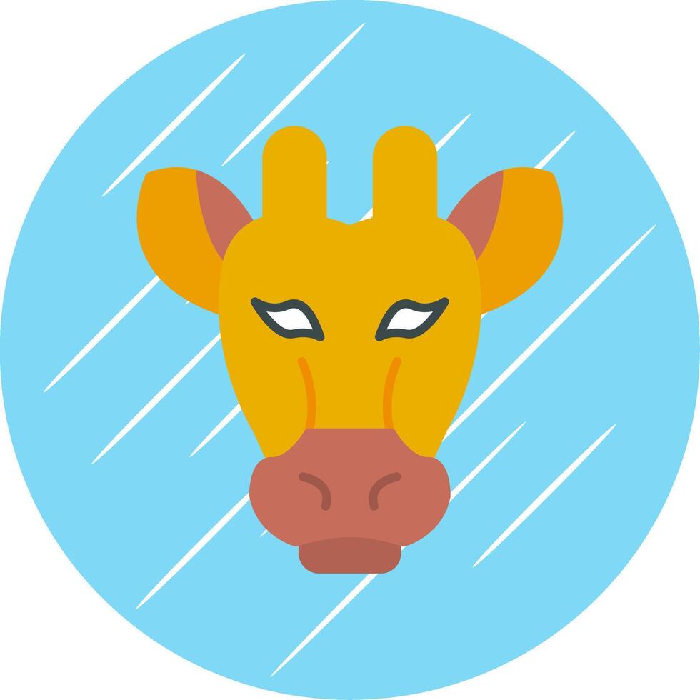 giraffa piatto blu cerchio icona vettore