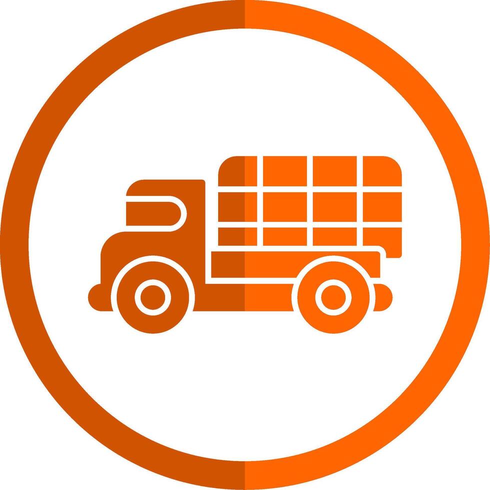militare camion glifo arancia cerchio icona vettore