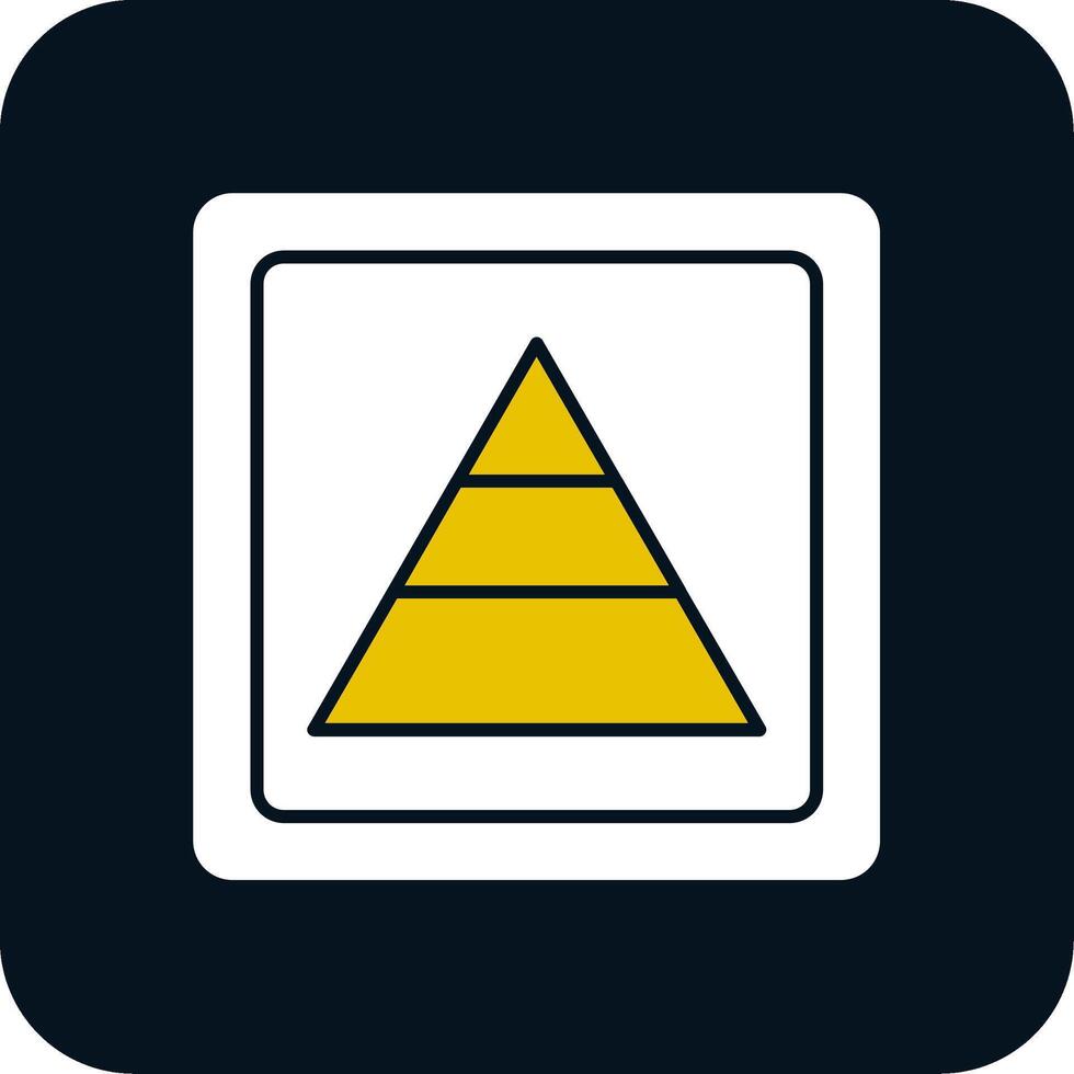 icona a due colori con glifo a piramide vettore