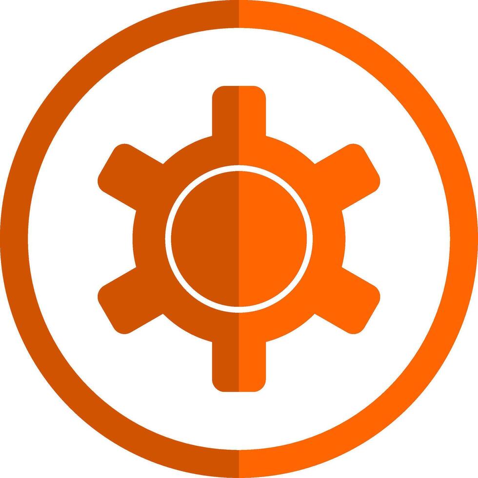 Ingranaggio glifo arancia cerchio icona vettore