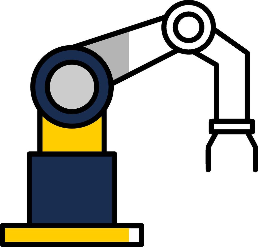 robotica braccio pieno metà tagliare icona vettore