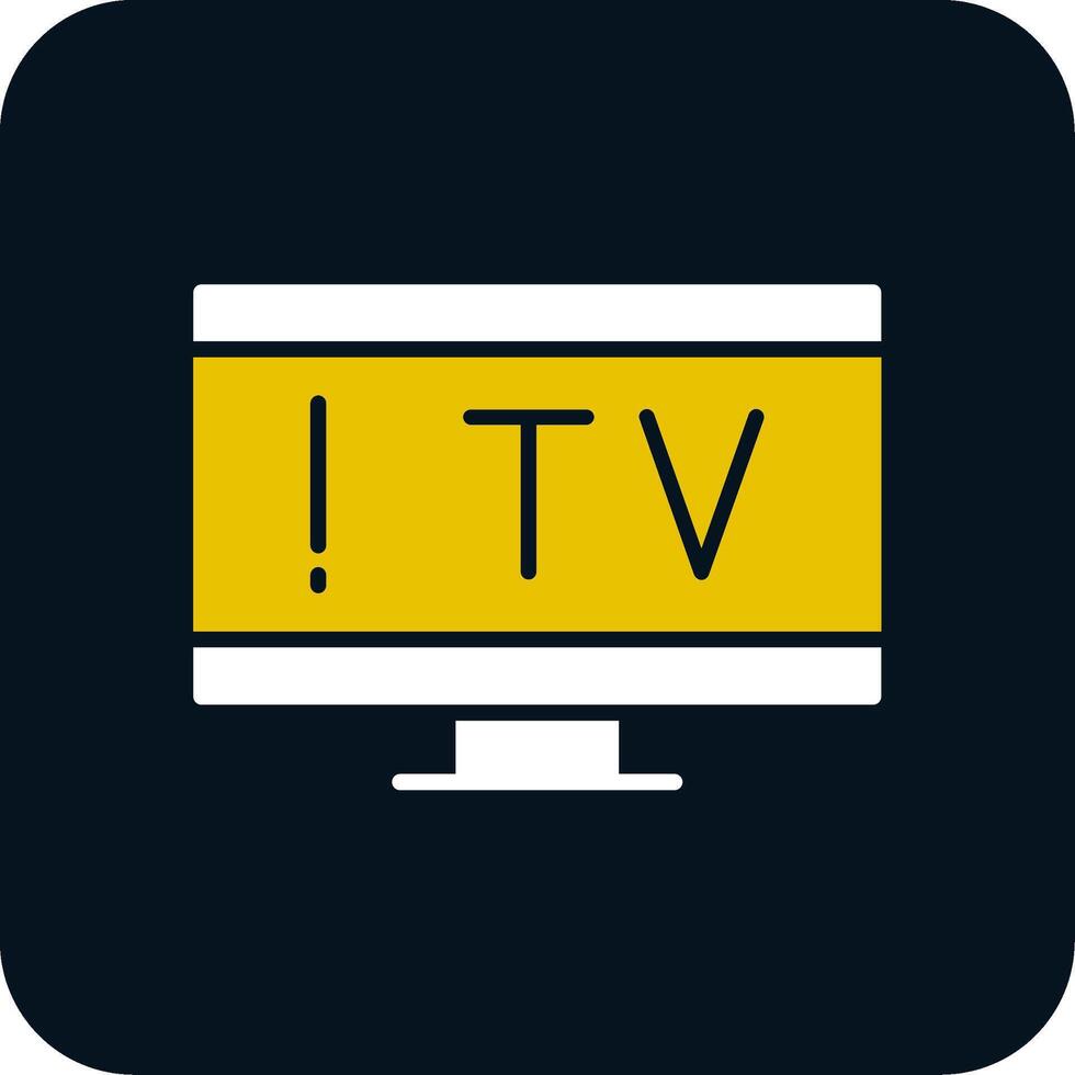 icona tv glifo a due colori vettore