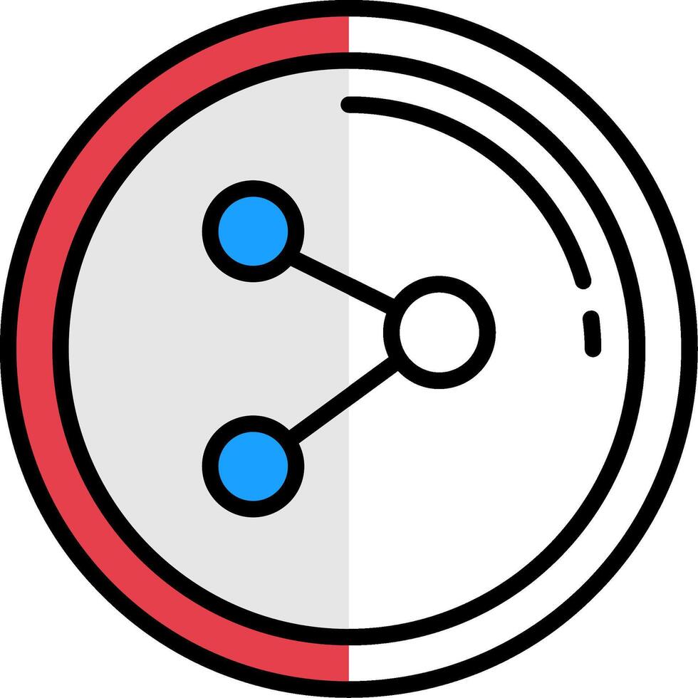 Condividere pieno metà tagliare icona vettore