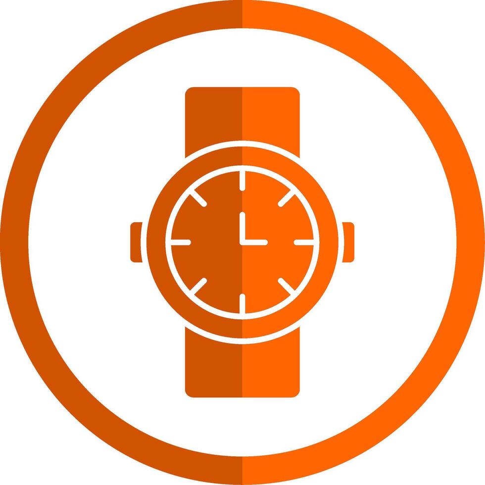 orologio glifo arancia cerchio icona vettore