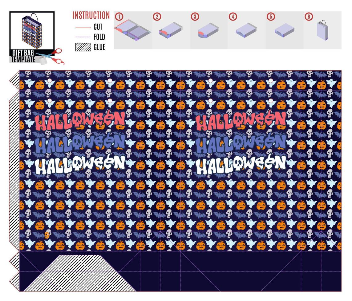 pacchetto modello in negozio per una vacanza di halloween vettore