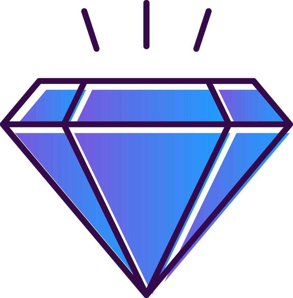 diamante pendenza pieno icona vettore