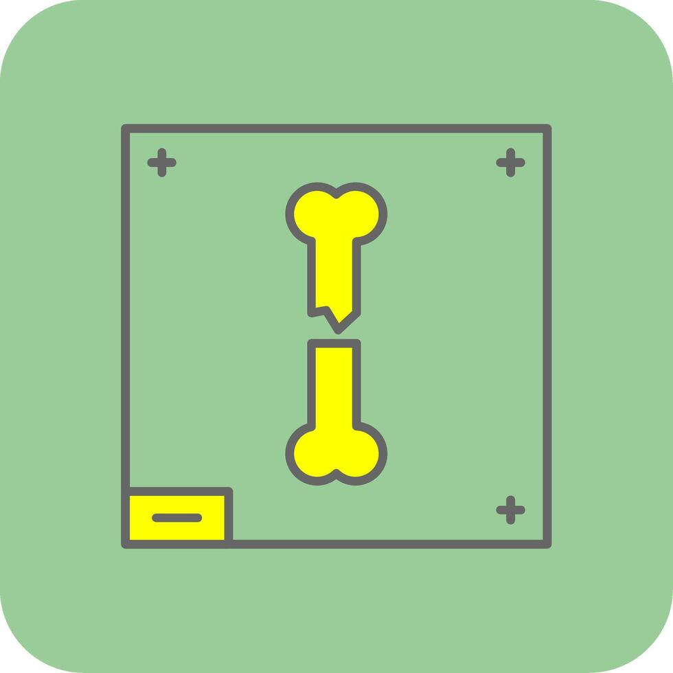 osso X - raggio pieno giallo icona vettore