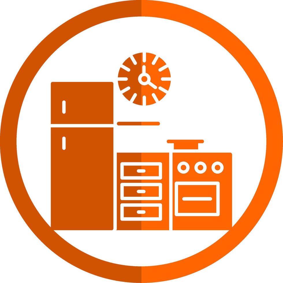 cucina glifo arancia cerchio icona vettore