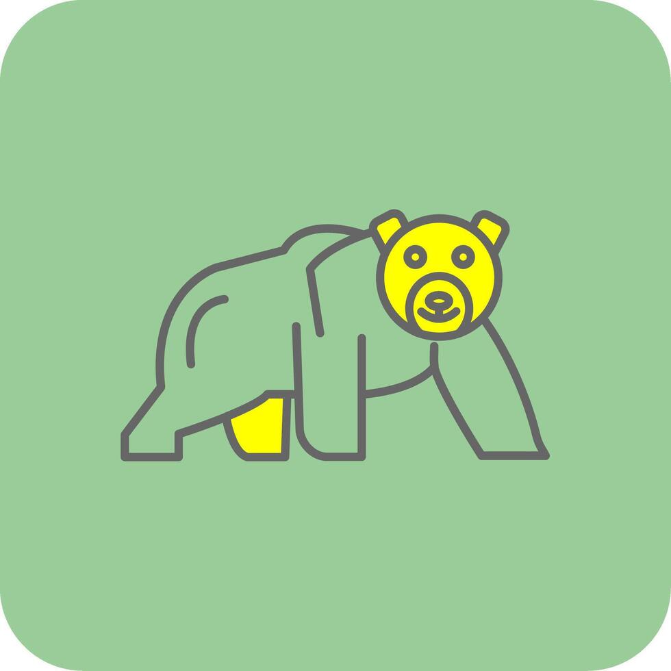 polare orso pieno giallo icona vettore