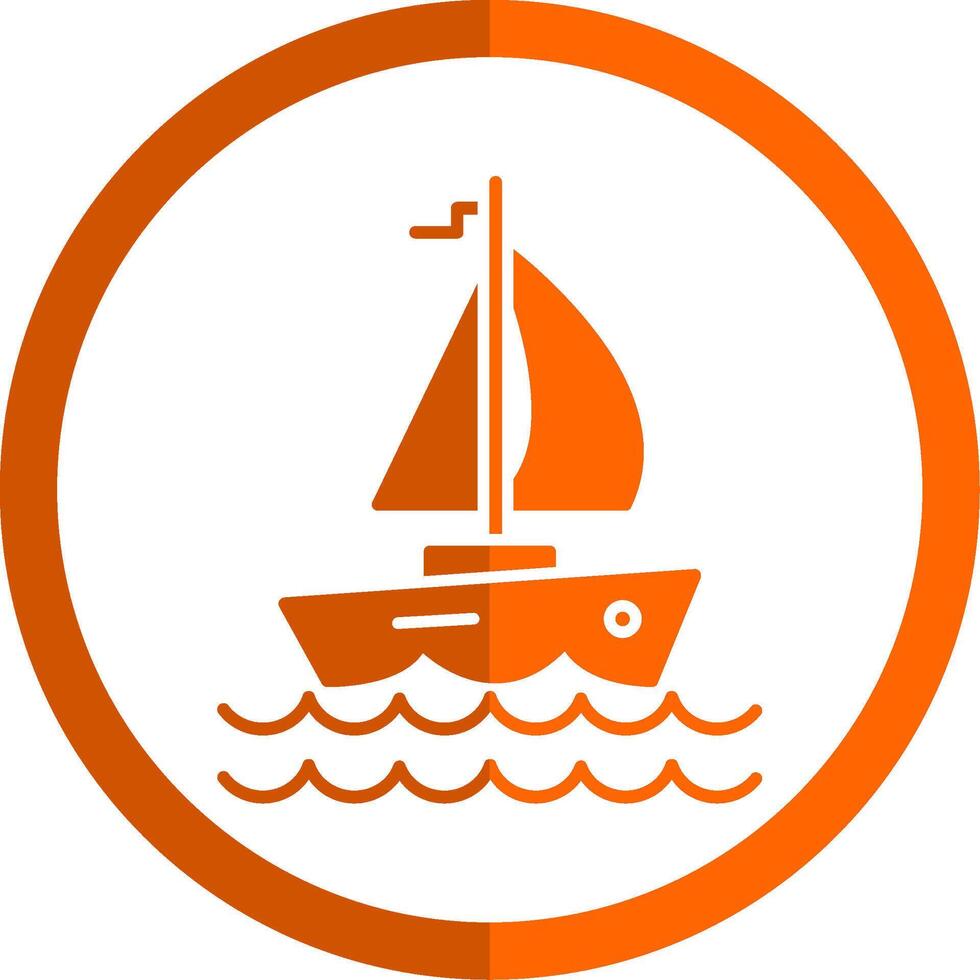 yacht glifo arancia cerchio icona vettore