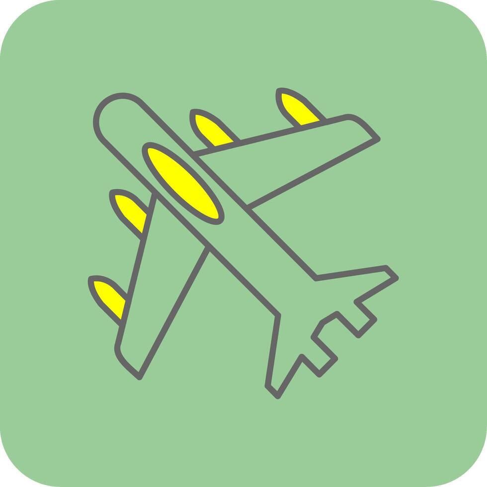 Jet aereo pieno giallo icona vettore