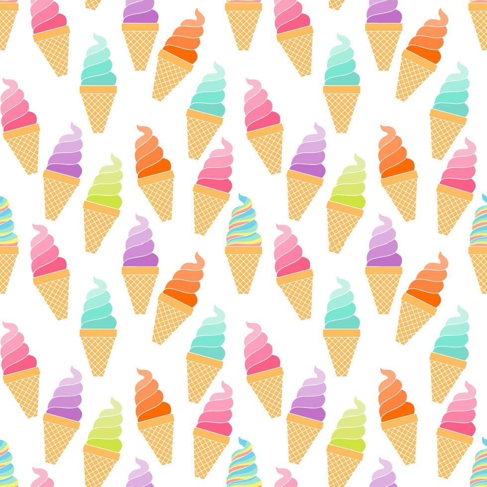 dolce pastello seamless pattern di gelato isolato su sfondo bianco. sono colorati e adatti per avvolgere la carta o il tessuto in estate. vettore