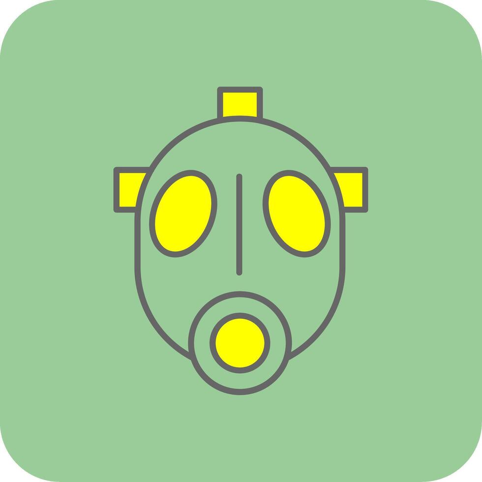 gas maschera pieno giallo icona vettore