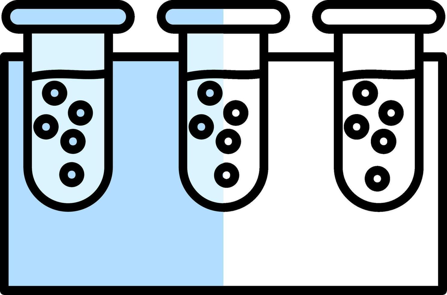 test tubo pieno metà tagliare icona vettore