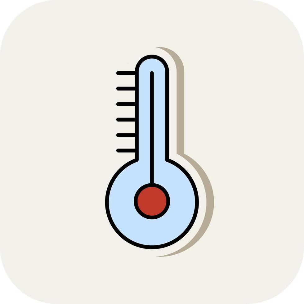 temperatura linea pieno bianca ombra icona vettore