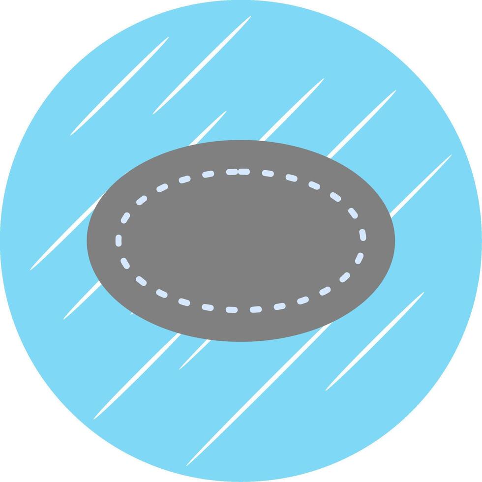 ovale piatto blu cerchio icona vettore