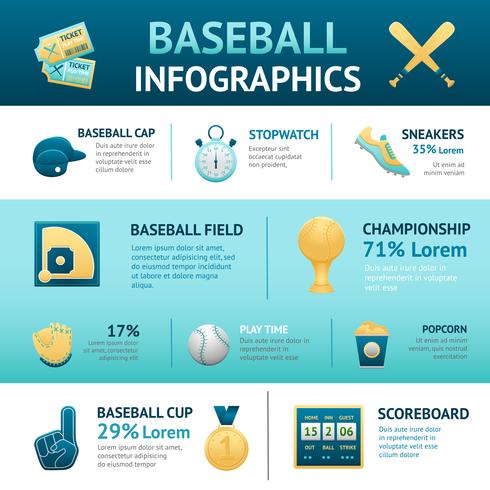 Set di infografica da baseball vettore
