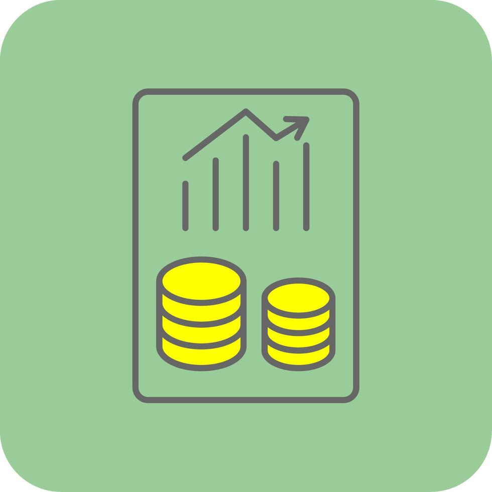finanza rapporto pieno giallo icona vettore