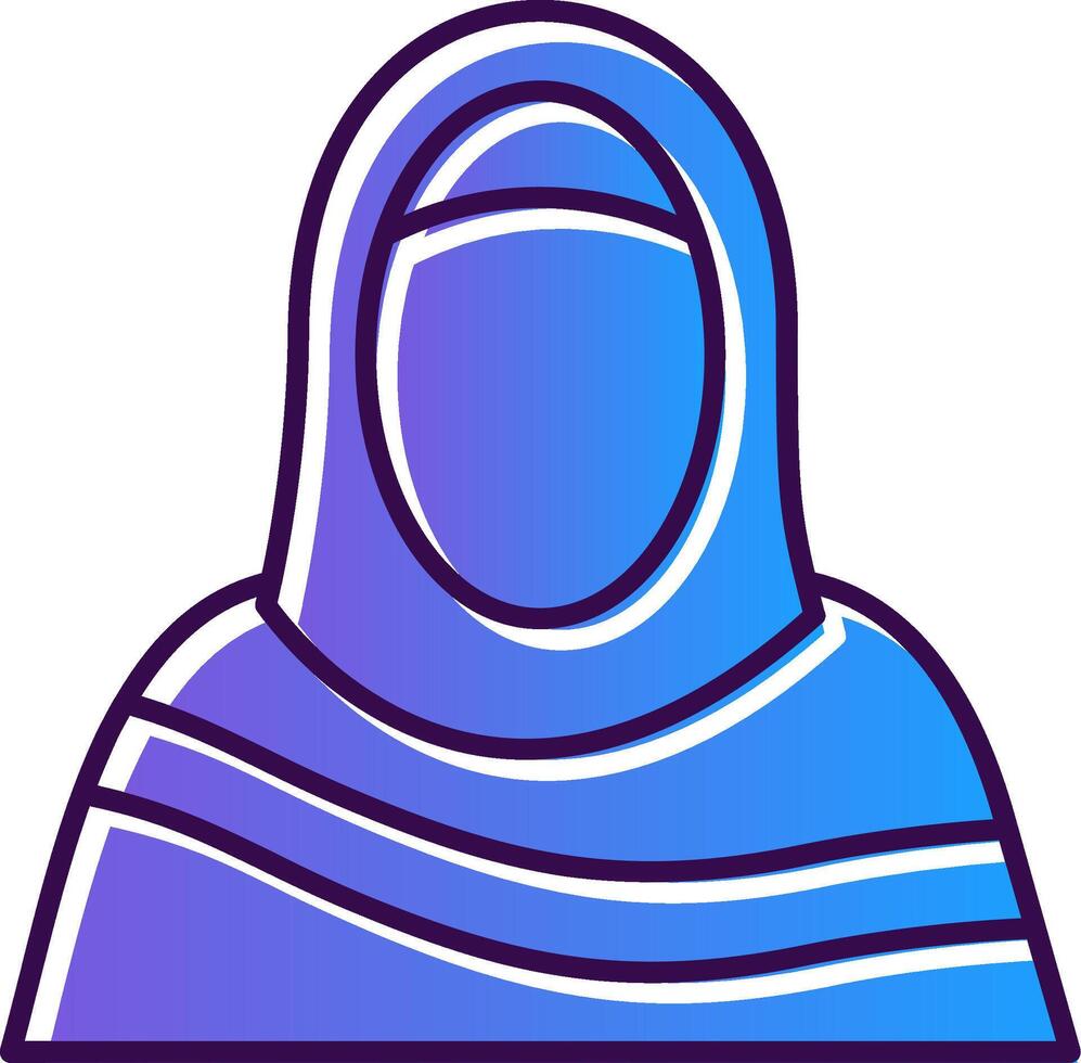 musulmano donna pendenza pieno icona vettore
