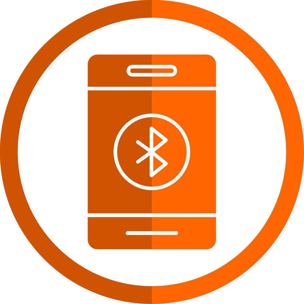 Bluetooth glifo arancia cerchio icona vettore