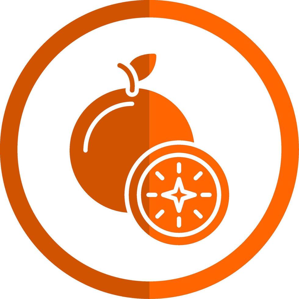 guaiava glifo arancia cerchio icona vettore
