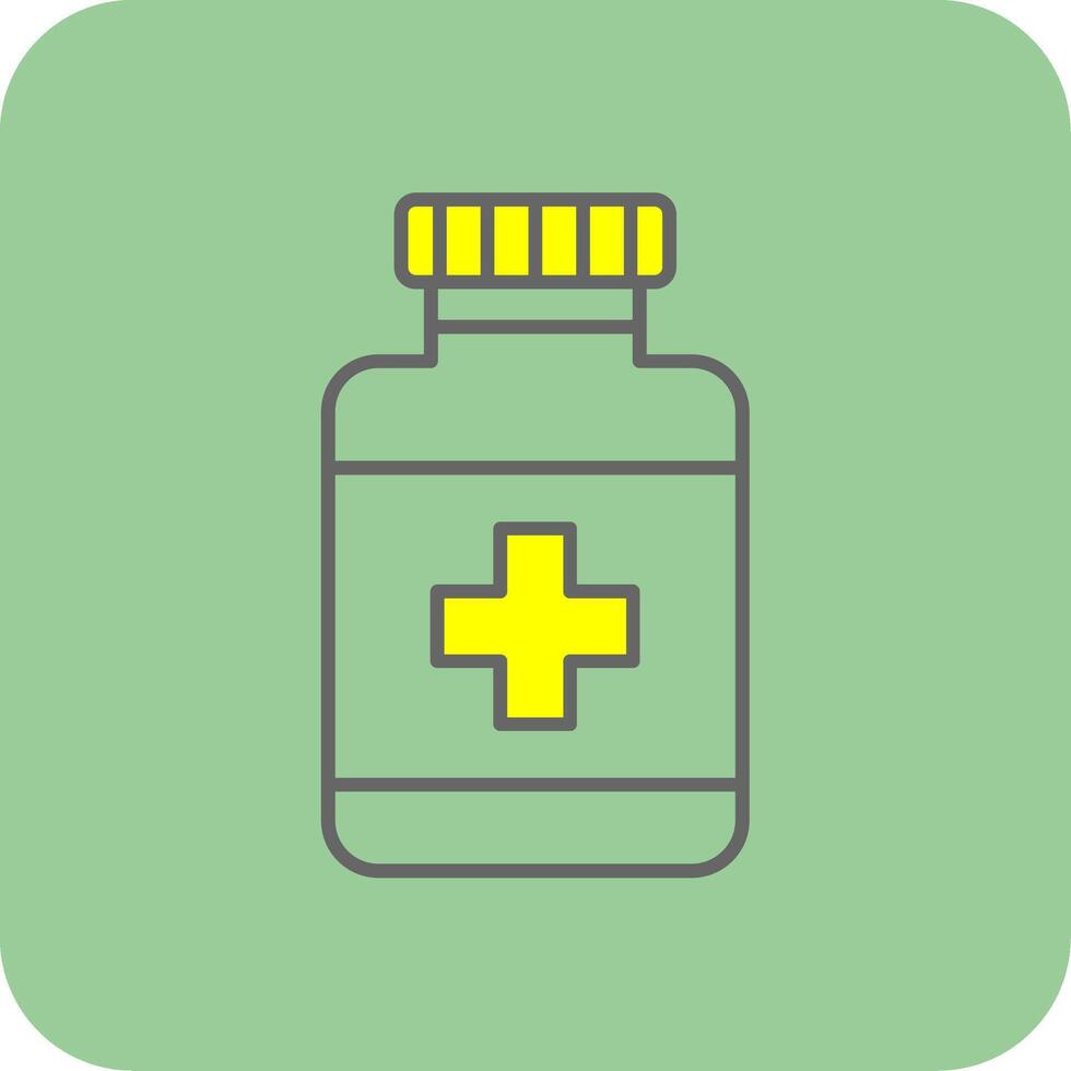 medicina bottiglia pieno giallo icona vettore