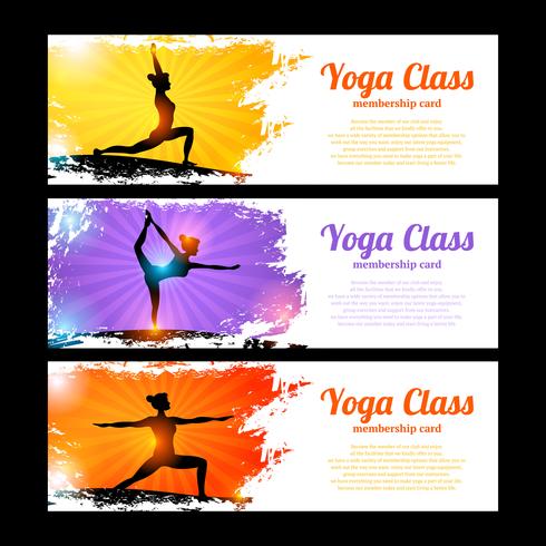 Set di Banner Yoga vettore