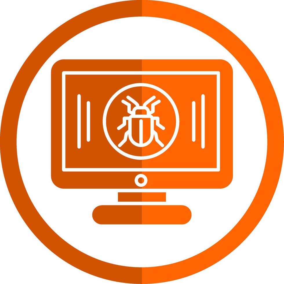 il malware glifo arancia cerchio icona vettore