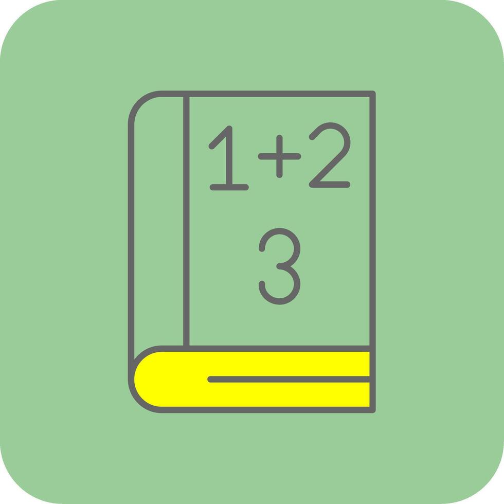 matematica libro pieno giallo icona vettore