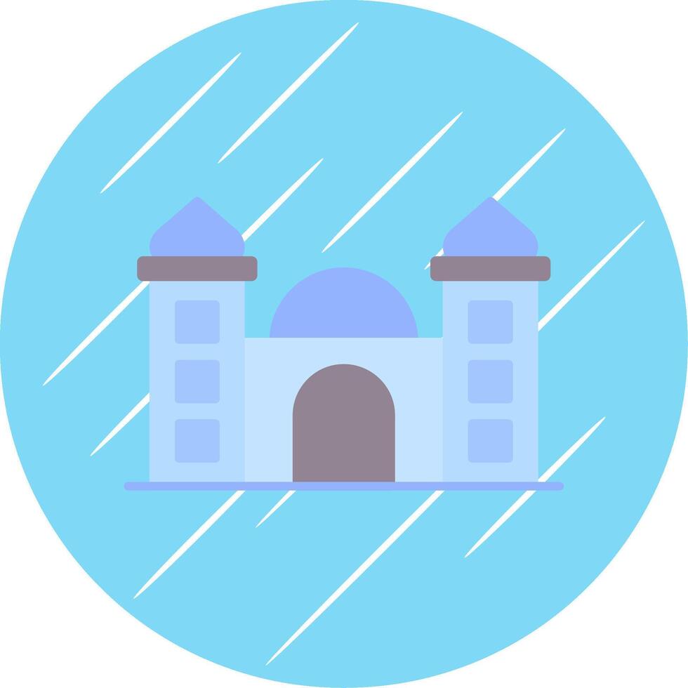 moschea piatto blu cerchio icona vettore