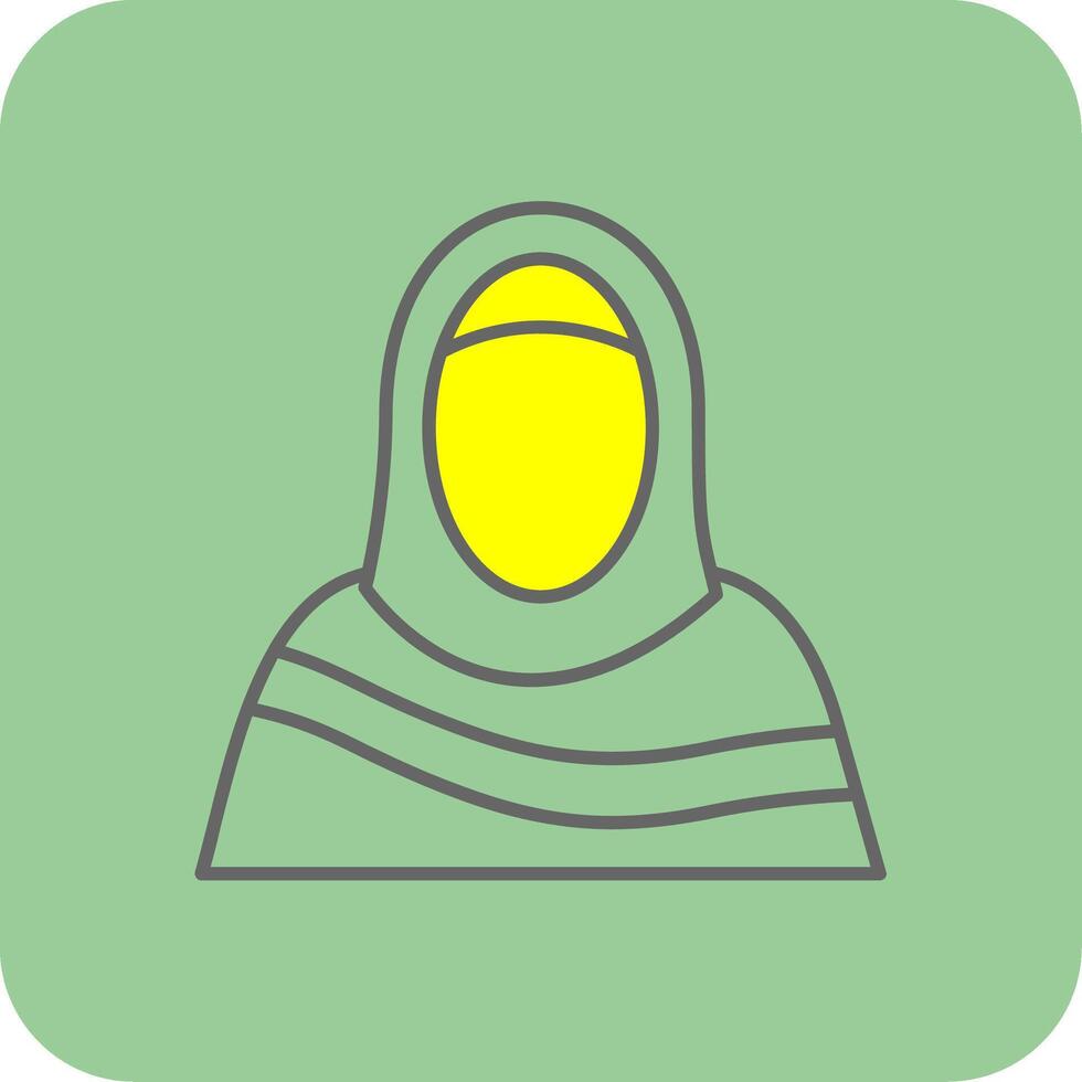 musulmano donna pieno giallo icona vettore