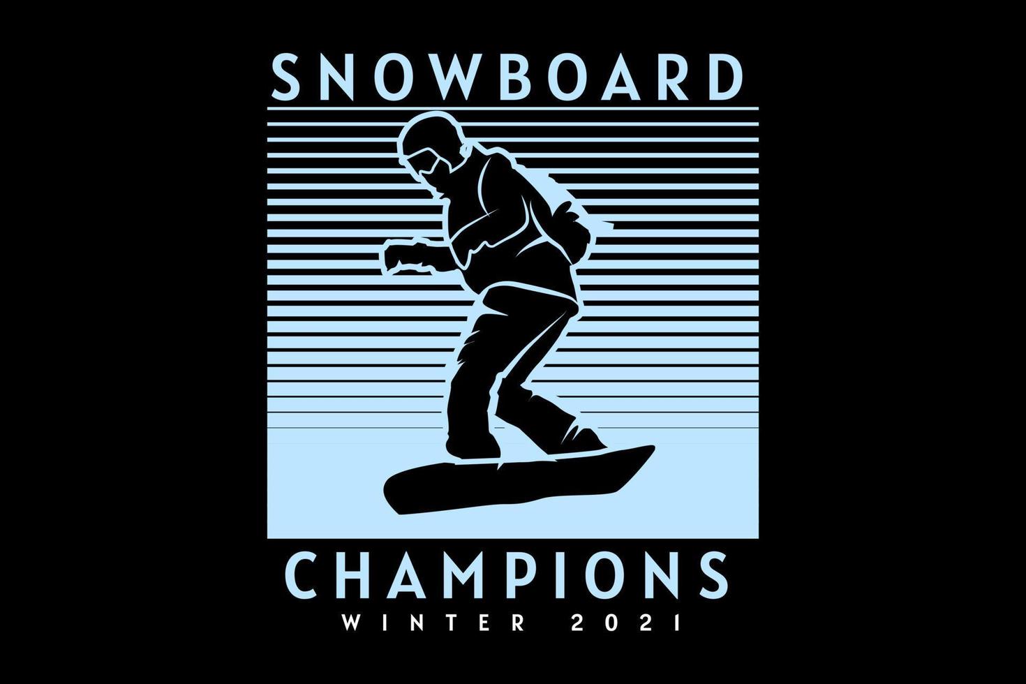 design silhouette campioni di snowboard vettore