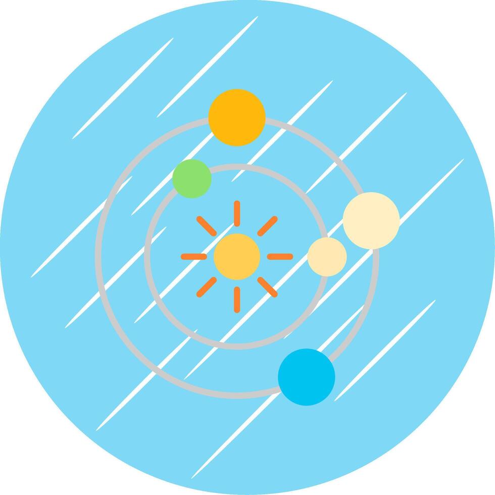 solare sistema piatto blu cerchio icona vettore