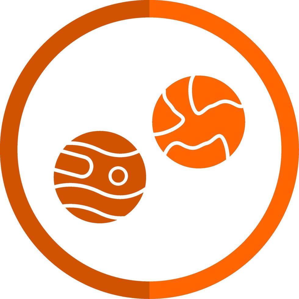 pianeti glifo arancia cerchio icona vettore