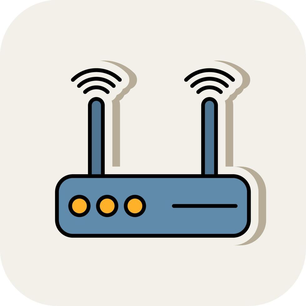 modem linea pieno bianca ombra icona vettore