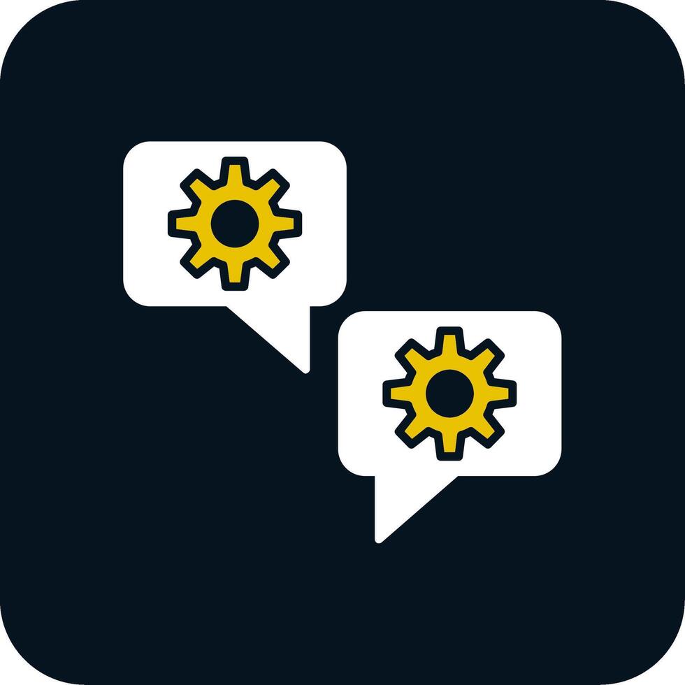 icona a due colori del glifo della chat vettore