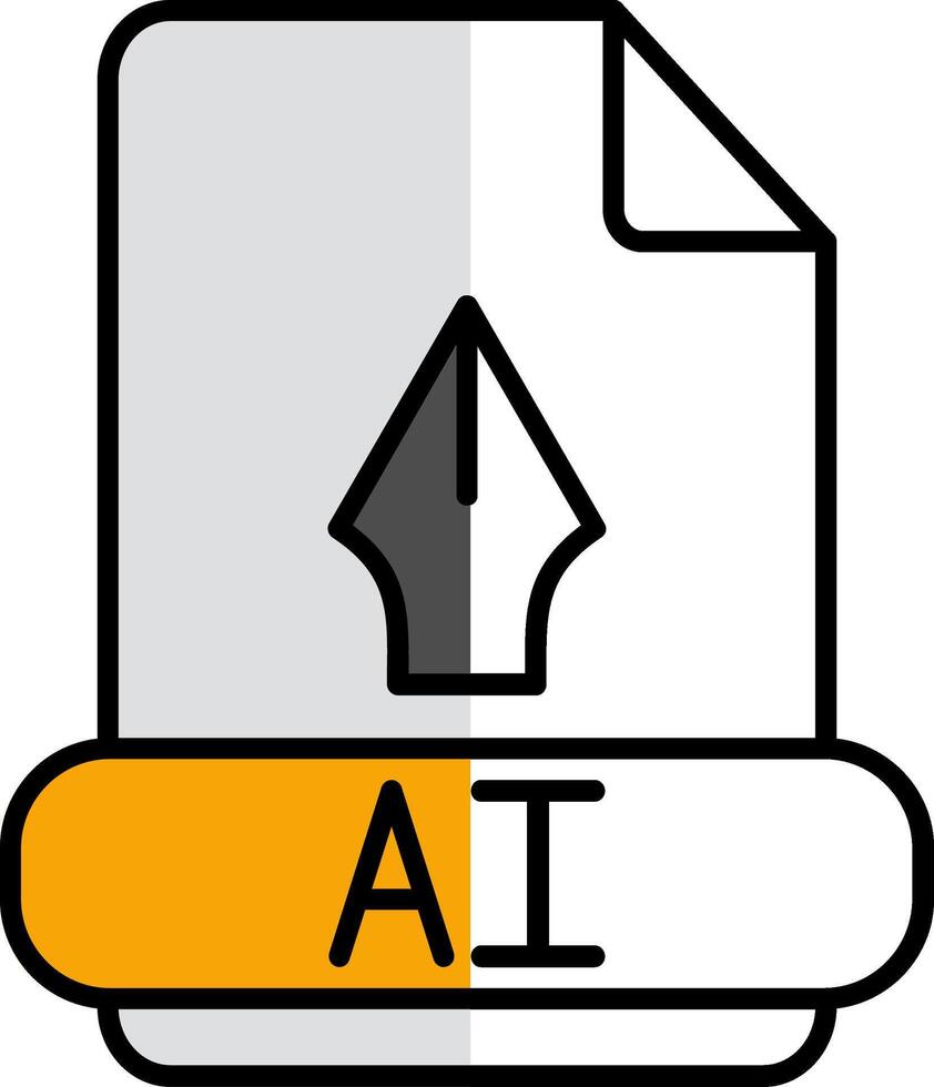 ai pieno metà tagliare icona vettore