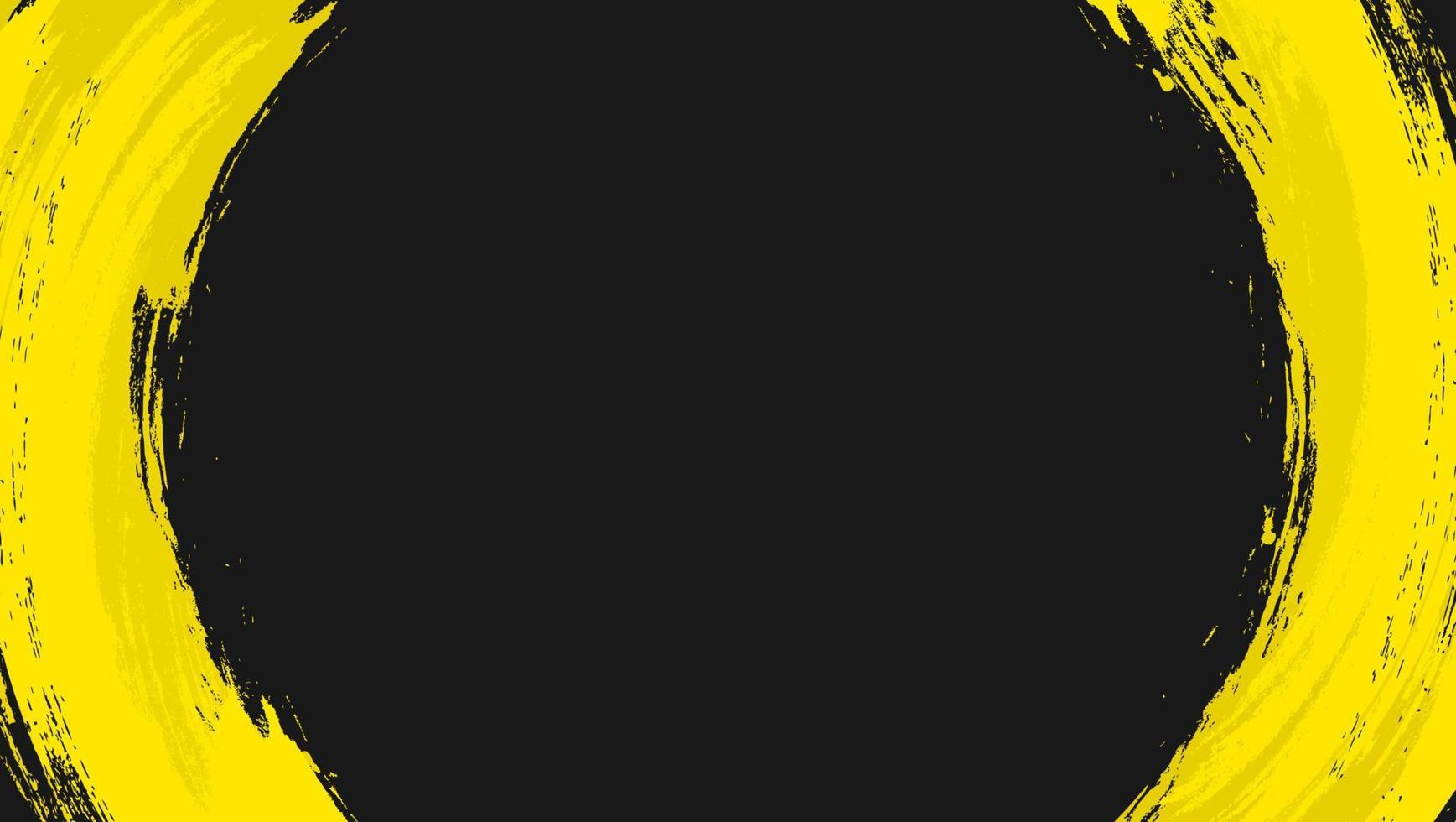 astratto geometrico giallo rotondo grunge texture in sfondo nero vettore
