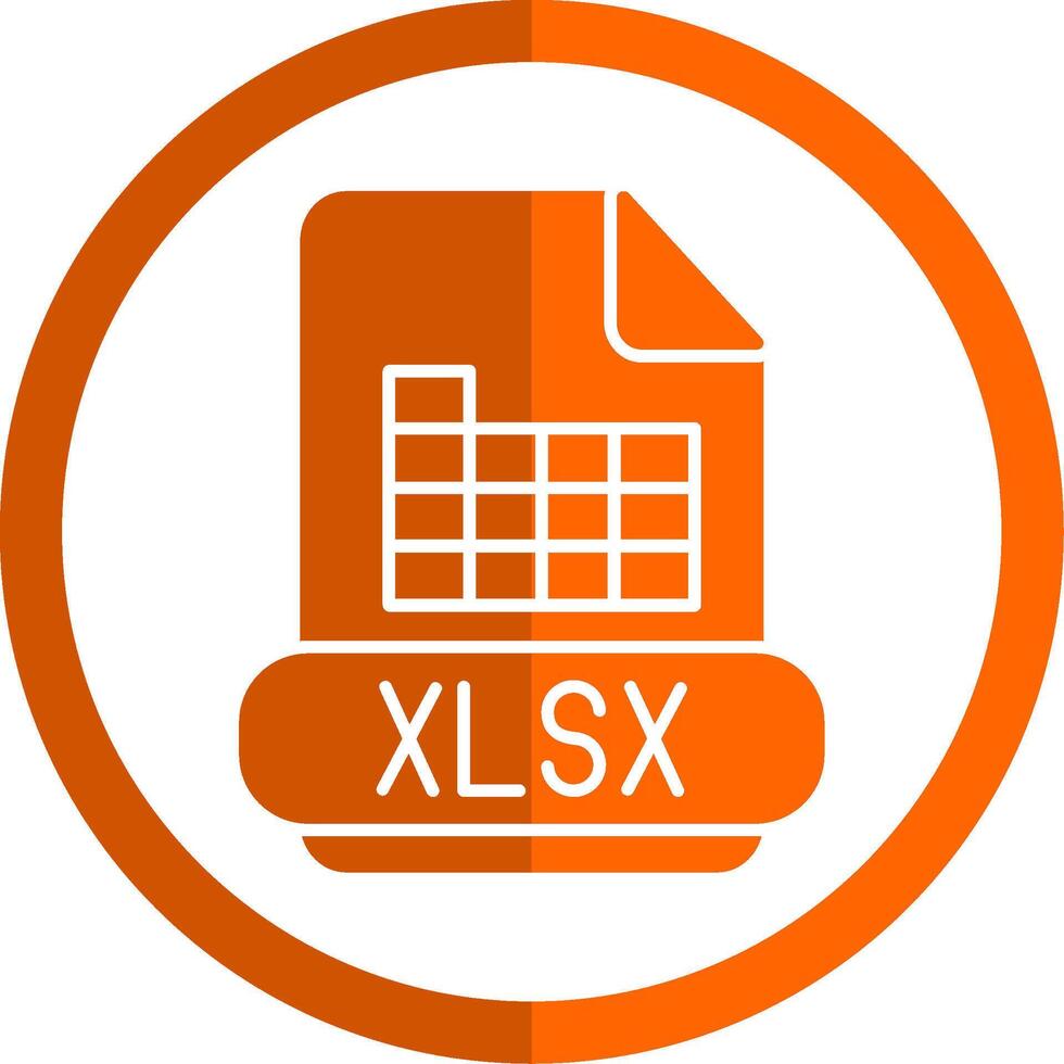 xlsx glifo arancia cerchio icona vettore