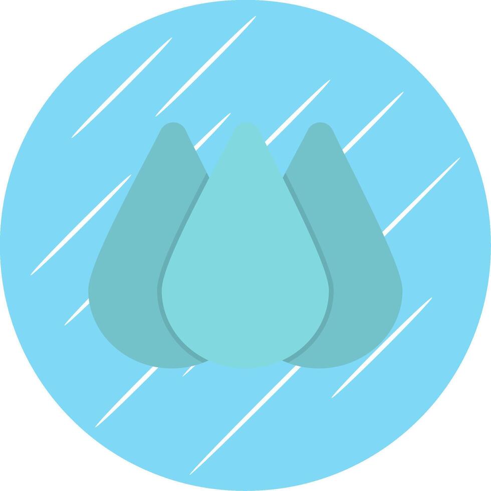 pioggia piatto blu cerchio icona vettore